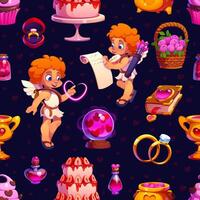 Valentine characters seamless pattern background vector