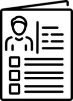 A line style icon of curriculum file vector