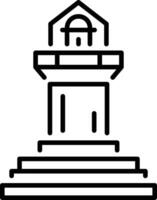 Stone monument icon in linear style vector