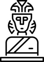 Ancient statue icon in linear style vector