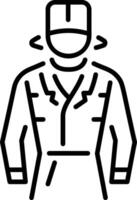Linear character icon of a fashion model vector