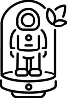 A linear icon of space chamber vector