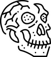 Prehistoric skull icon in linear style vector