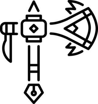 A linear icon of native weapon vector