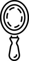 Linear icon of a hand mirror vector