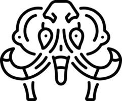 A linear icon of mammoth bones vector