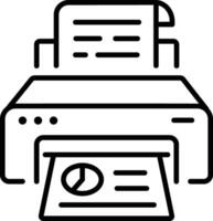 A line style icon of a printer machine vector