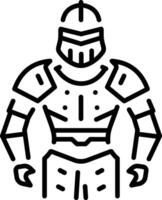 Medieval armour icon in linear style vector
