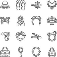 Collection of Linear Style Glamour Icons vector
