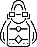 A line style icon of fashionable hobo bag vector
