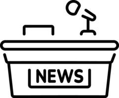 News desk icon in linear style vector