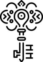 Vintage key icon in linear style vector