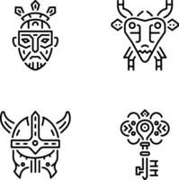 Pack of Linear Style Ancient Artefacts Icons vector