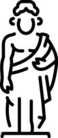 Greek statue icon in linear style vector