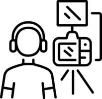 Camera operator icon in linear style vector