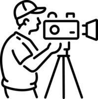 Cameraman icon in linear style vector