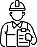 Construction Supervisor icon in linear style vector