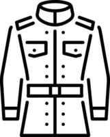 Old uniform icon in linear style vector
