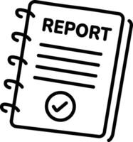 A linear style icon of a news report vector