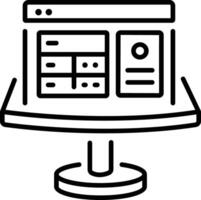 A lien style icon of data table vector