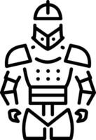 A linear icon of armour character vector