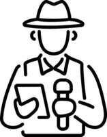 A line style icon of field reporter vector