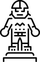 Collectible figurine icon in linear style vector