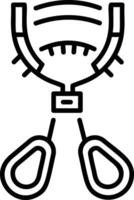 An outline style icon of eyelash curler vector