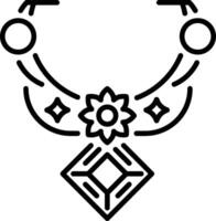 Line style icon of a beautiful stone necklace vector