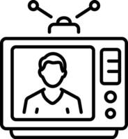 Tv news icon in linear style vector