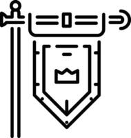 Medieval flag icon in line style vector