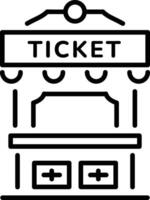 A line style icon of ticket booth vector