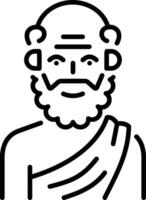 A line icon of greek philosopher vector