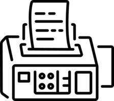 A linear icon of fax machine vector