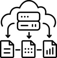 A line style icon of cloud storage vector