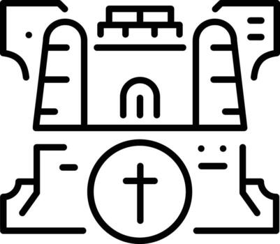 Ancient relic icon in linear style vector