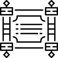 Old scroll icon in linear style vector