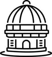 Observatory dome icon in linear style vector
