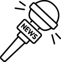 A line style icon of news microphone vector
