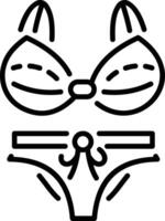 Outline icon of a beach bikini vector