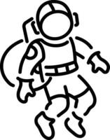 Space astronaut icon in linear style vector