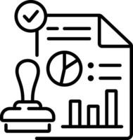 Data approval icon in linear style vector