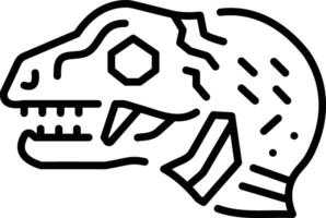 A linear icon of dinosaur fossil vector