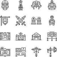 Collection of Art Gallery Linear Icons vector