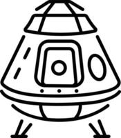 Space capsule icon in linear style vector