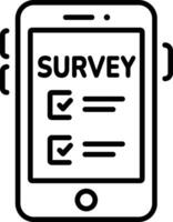 Mobile survey icon in linear style vector