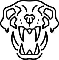 Tiger fossil icon in linear style vector