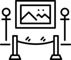 Painting exhibition icon in linear style vector