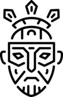 A linear icon of tribal mask vector