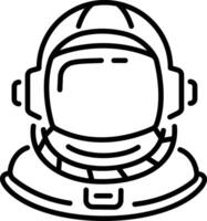 Astronaut helmet icon in outline style vector